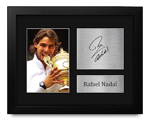 HWC Trading Rafael Nadal US Open Wimbledon Framed Gifts Printed Signed Autograph Picture for Tennis Memorabilia Fans - US Letter Size
