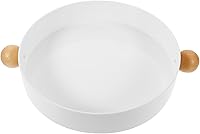 Vista 1 de Cabilock Bandeja de madera maciza Placa de fruta redonda Bandeja de almacenamiento decorativa