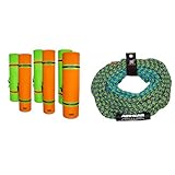 Rubber Dockie RD9OGT2 9 ft x 6 ft Floating Mat and Airhead 50-60 ft 4-Rider Tow Rope Bundle
