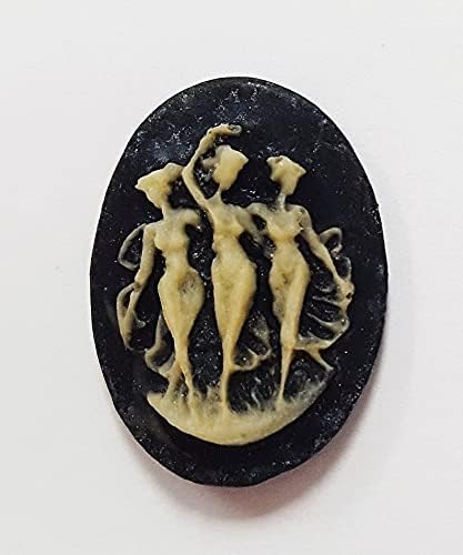 Miniatura 2 de 12 Camafeos vintage de resina negro azabache 275