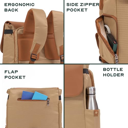 Image of Assembly Arto Laptop Backpack for Men Women 15.6 Inch Quilted Office Travel Bag with Trolley Sleeve Business Travel Bag