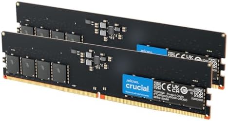 Crucial RAM 64GB Kit (2x32GB) DDR5 4800MHz CL40 Desktop Memory CT2K32G48C40U5