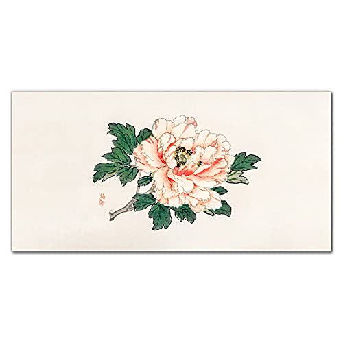 Tableau en verre acrylique 100x50cm aux motifs de fleurs asiatiques pour décoration murale