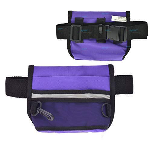 YNR® Pet Treat Pouch | Cat Dog Training Snack Bag | Storage Holder Dispenser | Snacks Toys Balls | Adjustable Belt (Purple)