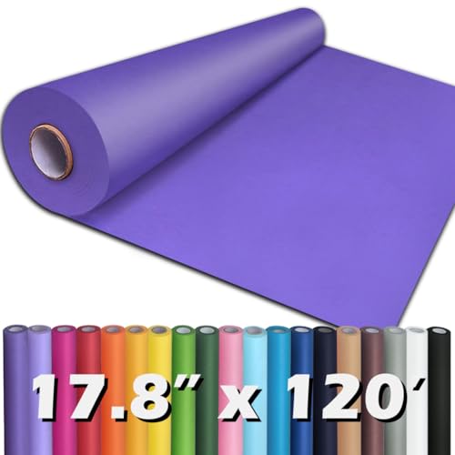 PerkHomy 17.8 x 1 440 (120) Purple Kraft Paper Roll for Craft Bulletin Board Paper Art Table Covering Crafting Gift Wrapping Bouquet Packing Parcel 80GSM 55LB (Purple 17.8 x 120)