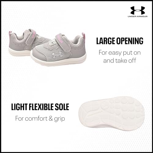 Under Armour Unisex-Child Assert 10 Crib Shoe, Grey, 4k | Image 2