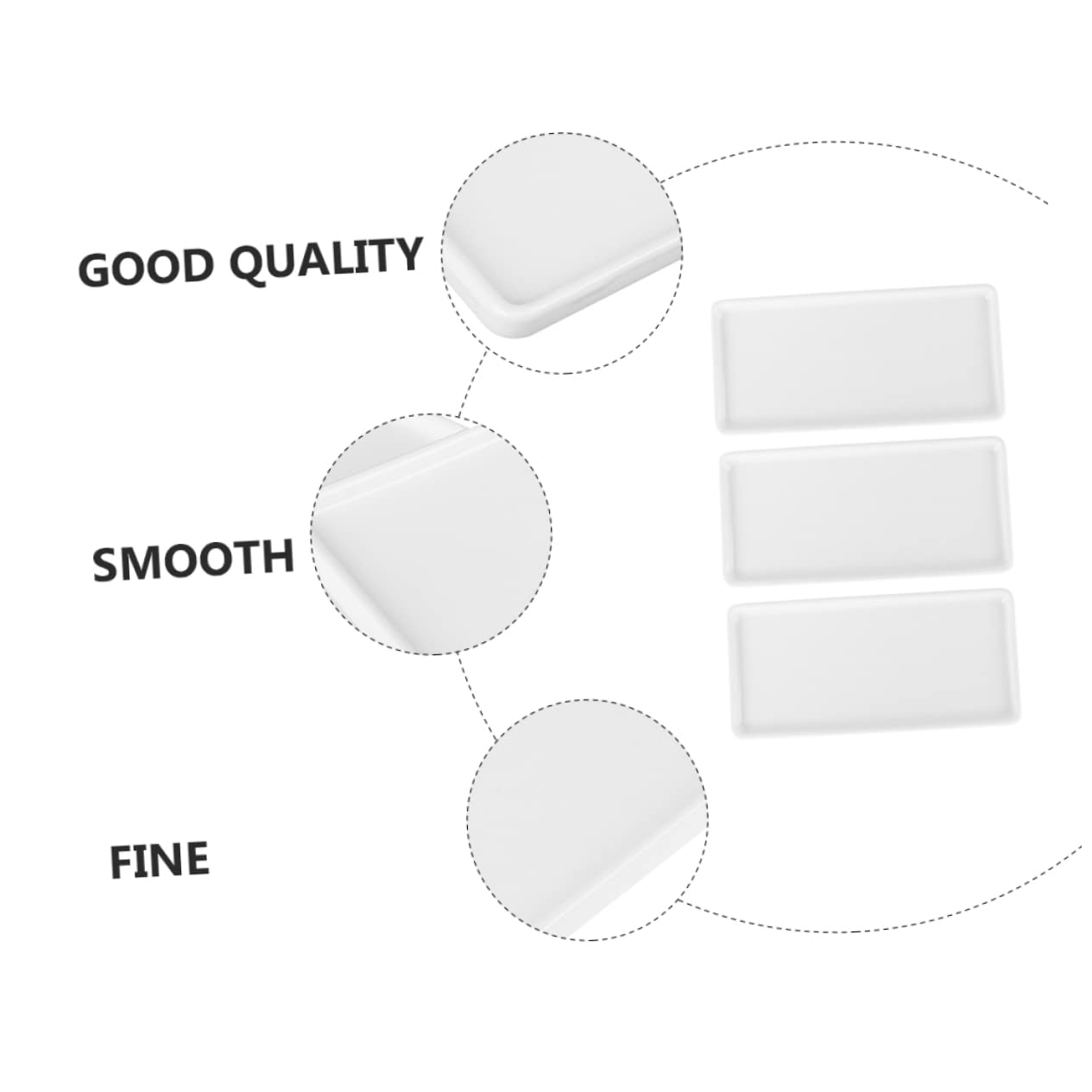 3Pcs Ceramic Bathroom Tray Rectangle Holder for Toiletries Makeup and Jewelry Storage and Lightweight Ceramic Storage Tray for Vanity and Countertop Organization