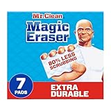 Mr. Clean Magic Eraser, All Purpose Cleaner, Cleaning Scrubber, Wall Cleaner, Sneaker Cleaner, Kitchen, Bathroom, Shower Cleaning Supplies, Melamine Sponge, Cleaning Pads, Extra Durable, 7ct