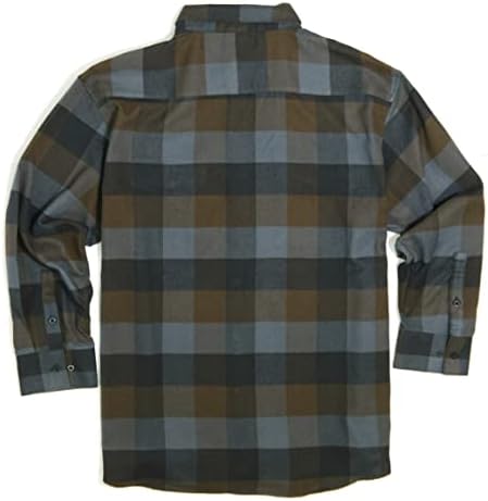 YAGO Men's Outdoor Long Sleeve Flannel Plaid Button Up Shirt