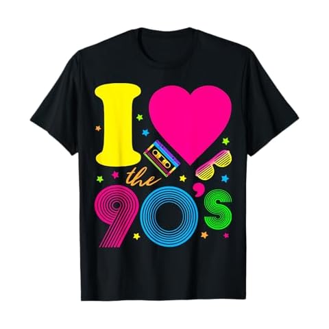 1990's 90s I Heart the Nineties T-Shirt Cover