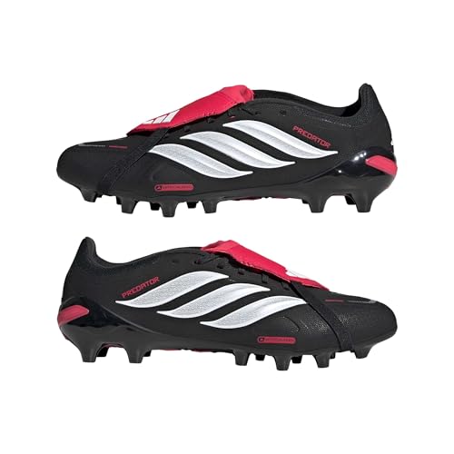 adidas Uniseks Predator League Fold-Over Tongue Artificial Ground Football Boots Shoes, Core Black/Ftwr White/Lucid Red, 45 1/3 EU