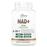 NAD Supplement 500mg, Pure Organic NAD+ Supplement for Women & Men, NAD+ with Trans-Resveratrol & CoQ10 & Quercetin for Cellular Energy & Healthy Aging, NMN Alternative (90 Vegan Caps)