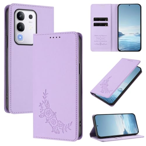 �Ή��@�� for Vivo Y29 4G / T4X / Y300T / IQOO Z10X �t���b�v���X�^���h �}�O�l�b�g�J�� �E�H���b�g�^�P�[�X Purple