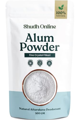 Image of Shudh Online Alum Powder for Face Organic, Fitkari Powder for Face (500 g), Pure Phitkari Alum Stone for Skin, Padikara Kal for Teeth, Fitkiri Alam Patika Fitcury, Potash Aalam for Women