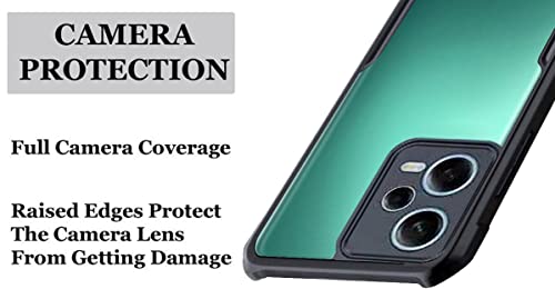 Image of A rtistque Clear Hard Back Cover for Redmi Note 12 5G /Poco X5 5G Transparent Acrylic Armor Anti-Drop Shockproof TPU Edge Back Cover Case for Redmi Note 12 5G /Poco X5 5G - Black