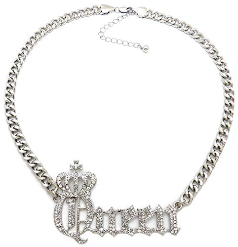 Gwood Queen 18 1/2 Inch Long Necklace With Crystal Rhinestones (Silver Color Necklace) #TOP9