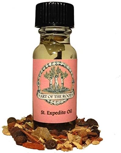 St. Expedite Oil 1/2 oz Handmade with Herbs & Essential Oils for Petitions & Invocations, for Hoodoo Voodoo Wicca Pagan Magick Rituals