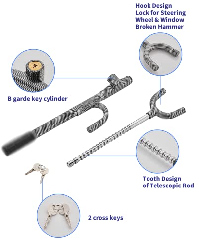 Steering Wheel Lock Anti-Theft Car Device Car Locks Heavy Duty Vehicle Security Steering Wheel Lock For Truck Car Vehicles Van Lorry Suv (Stylish Unique Color) #TOP4