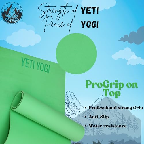 Image of Eva Yoga Mat for Exercise, Anti-Slip Workout Mat for Unisex, Durable & Comfortable Yoga Mats for Home, Gym, and Pilates (Green, 6mm)