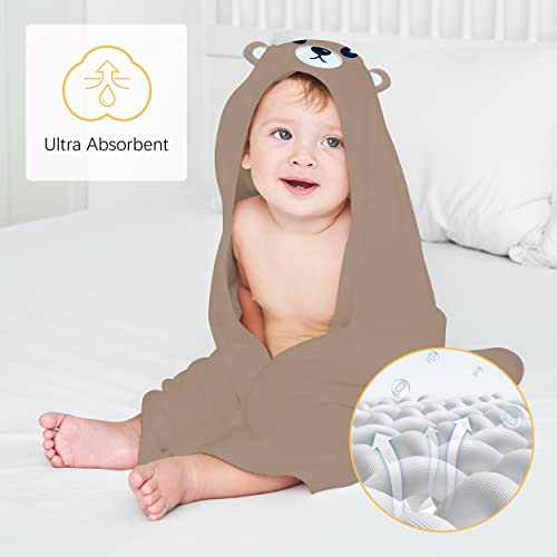 Lovely Care 3 Pack Baby Hooded Bath Towel With 24 Count Washcloth Sets For Newborns Infants & Toddlers, Boys & Girls - Baby Registry Search Essentials Item - Bear, Elephant, Duck #TOP2