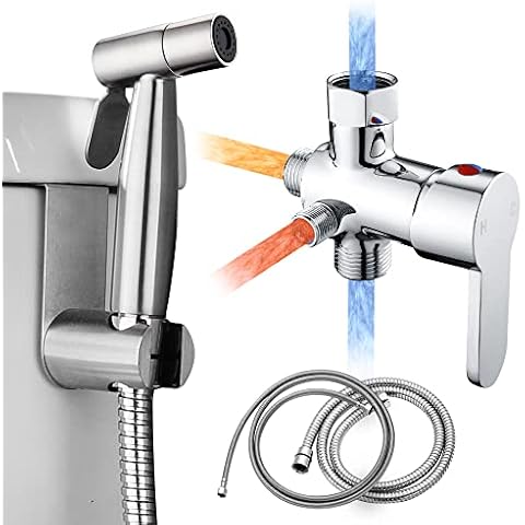 Handheld Bidet Sprayer for Toilet, Bidet Attachment for Warm Water, Hot and Cold Mixing Valve Kit, Hand Sprayer for Feminine Wash, Pet, Cloth, Diaper Cover