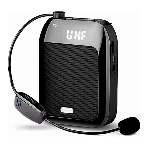 Adesign Amplificador de voz, canto amplificador de 15W altavoz recargable Sistema PA porttil con micrfono de un soporte de reproduccin de MP3 for los maestros, Yoga, guas de turismo, los entrenado