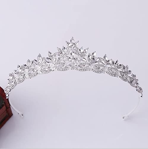 Tiara de cristal azul y tocado de princesa con pedrería 2