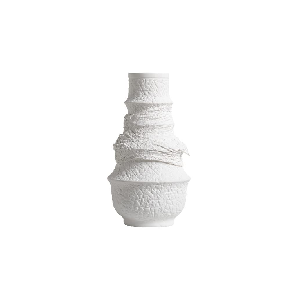 Vase en céramique effet lin haut de gamme 27.5cm pour décoration créative de maison