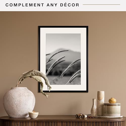 Image of MCS Everline Poster Frame, 17x23 Matted to 13x19, Black | Matted Poster Frame For Photos & Art Prints, 17x23 Inch Outer, 13x19 Inch Picture Window, Black Finish, 1-Pack