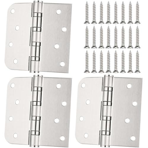 4'' Ball Bearing Door Hinge, 4 x 4 Inch Exterior Door Hinge, 3 Pack, Silver by Yaocom - Used condition - US$18.99