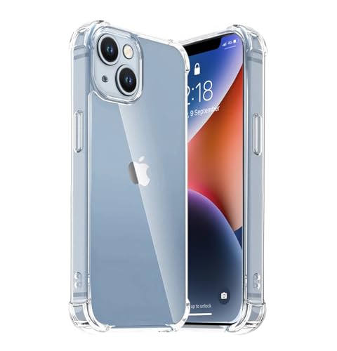 Image of Fashionury 3D Raised Transparent Crystal Clear Back Cover for iPhone 15 | Shockproof Design | Anti-Slip Grip | Camera Protection | 360 Degree Protection Mobile Case