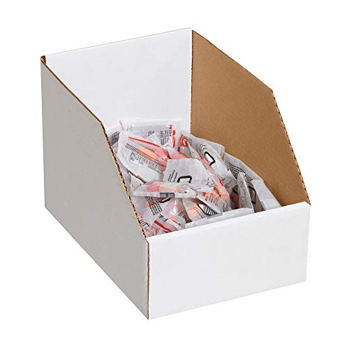 Image of BOX USA Open Top Bin Boxes Jumbo 12 inchL x 24 inchW x 12 inchH White 25-Pack, for Shipping, Moving, Mailing, Packing, Packaging and Storage