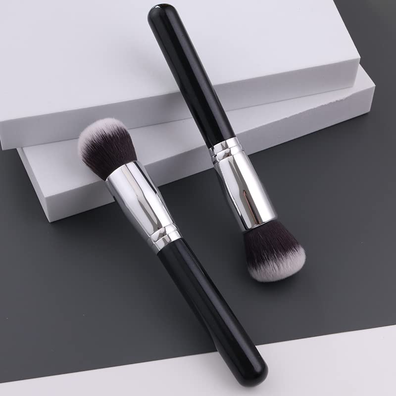 Miniatura 6 de Virola de cobre de lujo de encargo Negro Plata sola cepillo de maquillaje Fundación cepillo (F05)