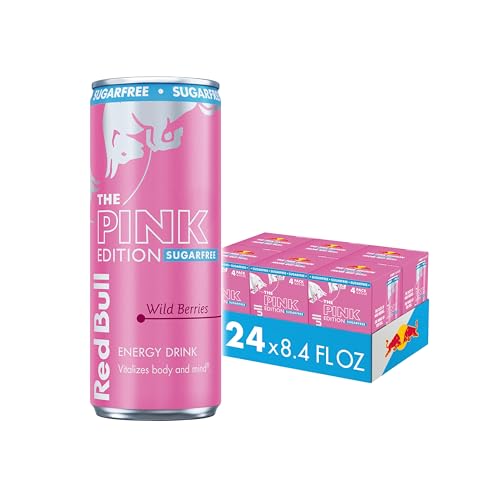 Red Bull Pink Edition Sugar-Free Energy Drink, Wild Berries, with 80mg Caffeine plus Taurine & B...