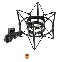 Sturdy and The bracket is made from zinc alloy that effectively protects the microphone from potential damage and distortions caused by vibrations during recording. Convenient Design: Featuring a buckle design, our shock mount is compatible with micr...