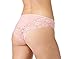 Jessica Simpson Women's Hipster Underwear - 5 Pack Microfiber Lace Trim No Show Seamless Panties, (Sizes: S-XL), Size Medium, Rose Multi