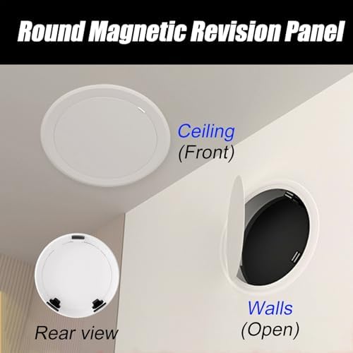Customizable Round Access Door, 9in Inspection Hatch for Bathrooms & Offices, Recessed Ceiling & Wall Cover, Ideal for Apartments & Indoor/Outdoor Use