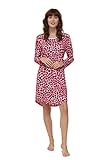 Rösch Nachthemd im modernen Druck Animalprint Rot-Weiß Baumwolle/Modal 1223492 38 16815