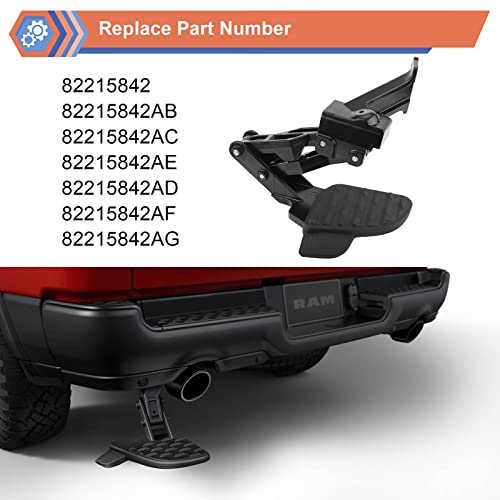 Zonfant Rear Bed Step, Retractable Bumper Side Tailgate Step Compatible With 2019 2020 2021 2022 Dodge Ram 2500 3500, Replace#82215842Ae 82215842Ad 82215842Ag 82215842Ac 82215842Ah #TOP2