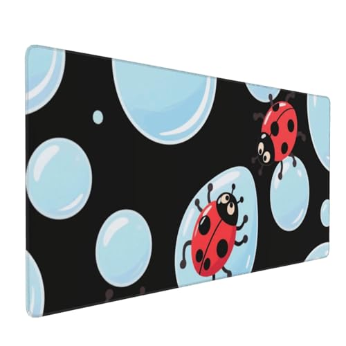 Tapis de souris de jeu antidérapant et imperméable XL motif coccinelle mignon