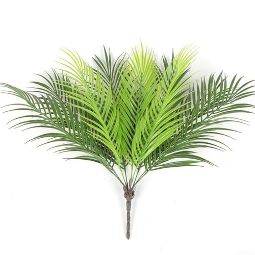 KHIronHive Bouquet de fougères artificielles 9 têtes de feuilles de palmier artificielles pour décoration d'intérieur, fête de mariage, bureau, salle à manger, arrangement floral, vase