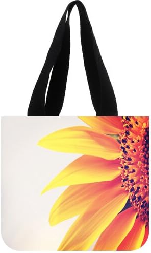 Long Handle Sunflower Pattern Everyday Shopper Canvas Tote Bag