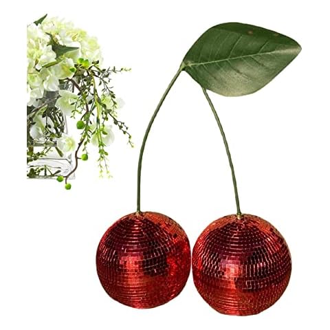 Rainao Cherry Disco Ball - Mirror Disco Ball - Fruit Disco Ball For Window Display Holiday Decoration For Music Festivals Decor Club Stage Props Cover