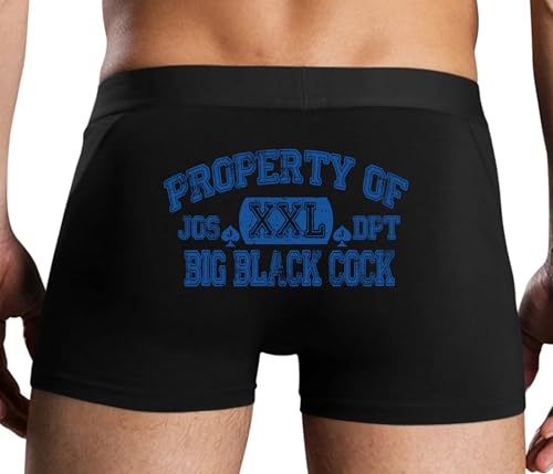 Knaughty Knickers Property Of Big Black Cock JOS BBC Jack Of Spades Bottom Black Mens Boxer Brief Sexy Adult Design