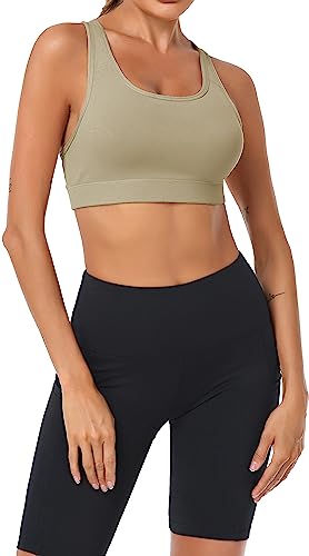 Image of Oalka Women's Racerback Sports Support Workout Running Bras | Oalka Women's Racerback Sports Support Workout Running Bras