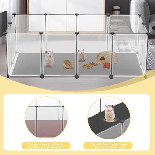 ACXIN Kleintiergehege 12PC mit Bodenplatten, komfortabler Unterlage, 143×73×46 cm – ideal als Laufstall für Hund, Katze, Kaninchen, Meerschweinchen, Freigehege für Tiere, Nager Gehege