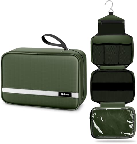 Maliton Toiletry Bag for Men & Women Travel Toiletry Bag Hanging Toiletry Bag Hygiene Bag with 4 Compartments Waterproof Bathroom Shower Bag for Traveling(Black) 8 x 360ml