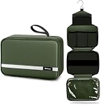 Maliton Large Hanging Toiletry Bag, Waterproof, Green, 4 Compartments, Foldable Travel Toiletry Bag for Business Trip, Vacation, Gym Shower & Outdoor Activities