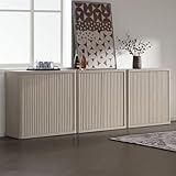 SICOTAS Buffet Cabinet with Storage Sideboard Accent Modern Credenza with Doors & Shelves Fluted 34.6" Tall Media Console Mid Century Coffee Bar Table for Living Room Kitchen Dining Room Hallway