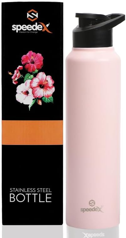 1 Litre Stainless Steel Water Bottle - Pastel Pink | Set of 1, Sipper Cap | 1000 ml Bottle for Kids, Girls, Boys, School, Adults, Office, Gym